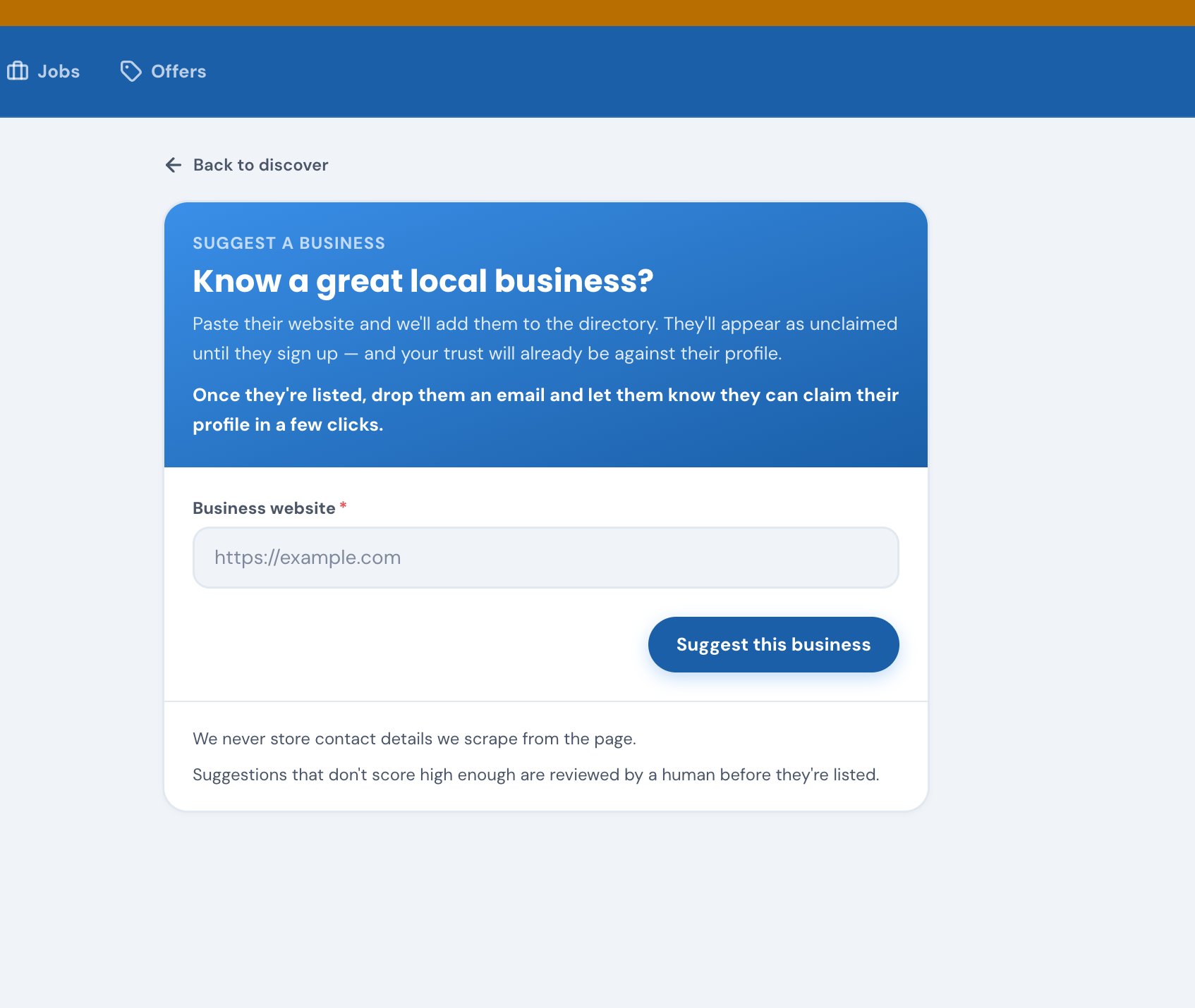 Adding a business to your list
