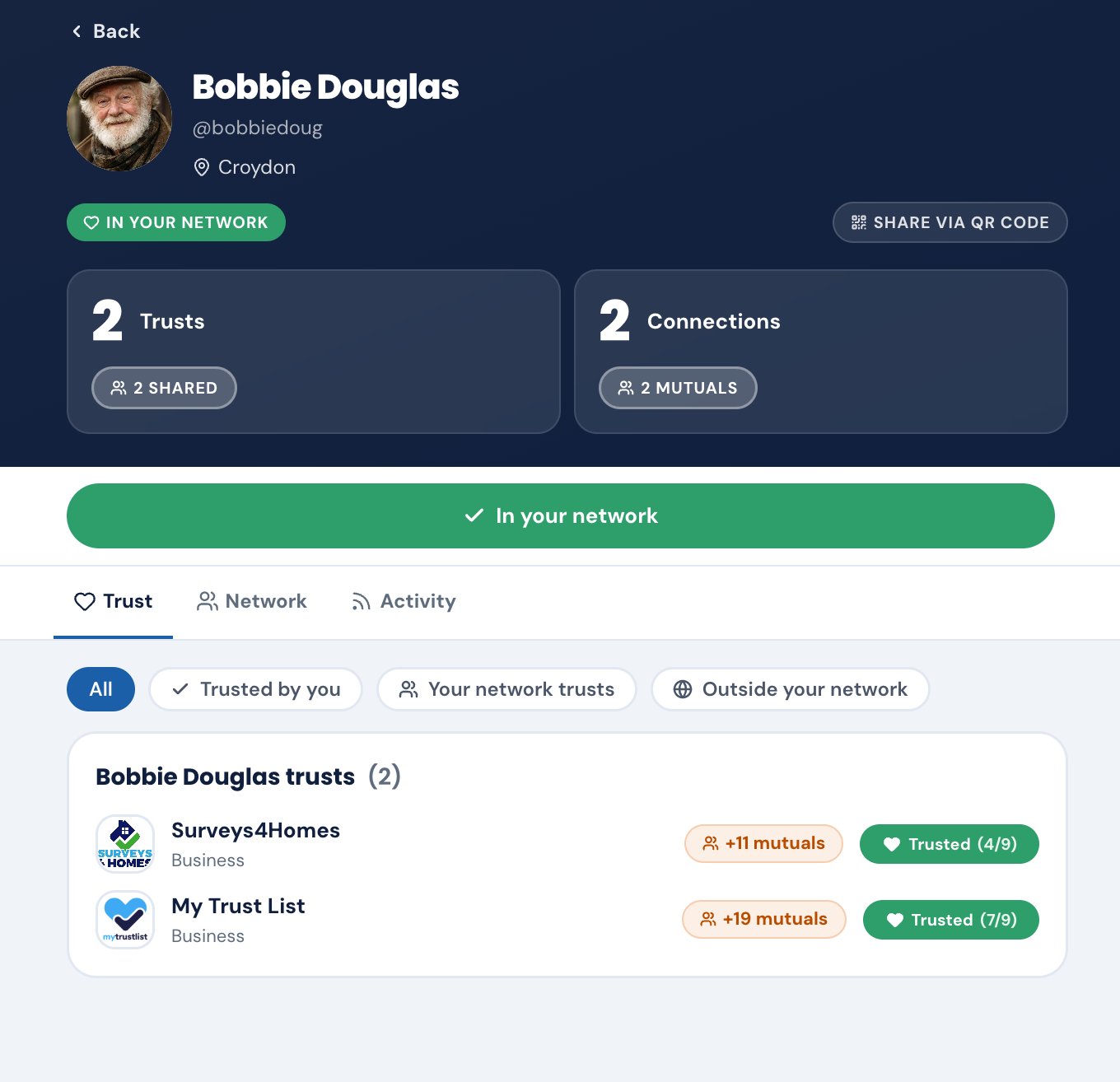 Discovering trusted businesses